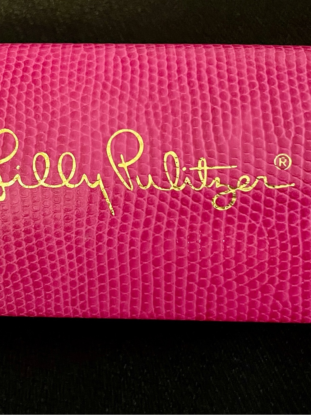 Lilly Pulitzer Hard Clamshell Hot Pink Faux Snakeskin Eyeglass Case